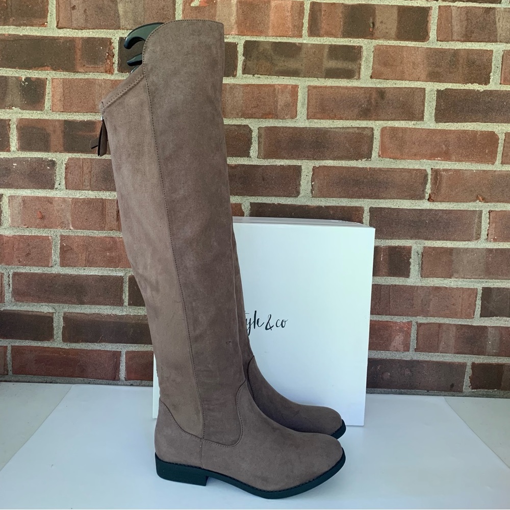 Style & Co. Womens Hayley tan Over The Knee Tall Boots US 7 M